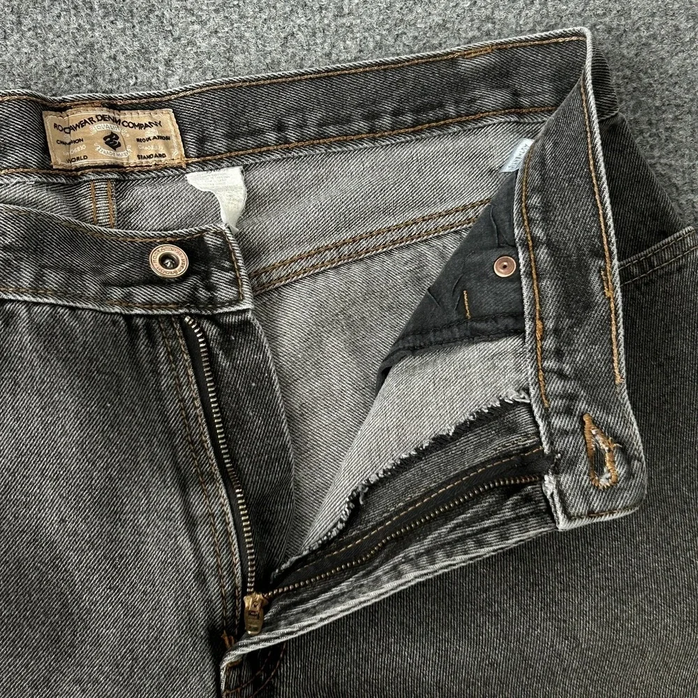 Rocawear Jeans Mens 36x31 Gray Straight Leg Regular Fit Charcoal Denim‎